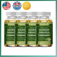 1000mg Soursop Graviola Capsules Leaf&Fruit Extract 120Capsules High Potency