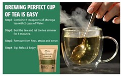 Moringa Tea with Ginger 8 oz, Boost Immunity, Aid in Digestion(2 Pack)