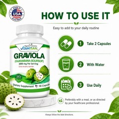 Graviola Soursop Extract 90 Capsules VITAMISAN Natural Dietary Supplement