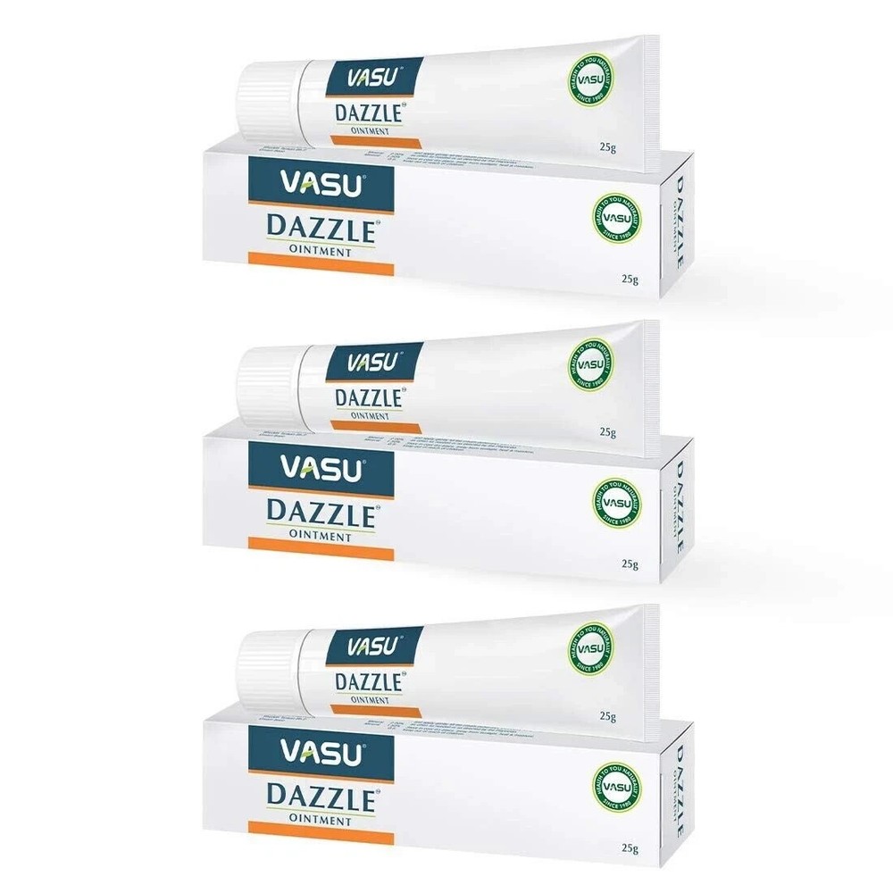 3 x Vasu Dazzle Ointment (25gm Each) For Aches & Pains HEADACHES MIGRAINES