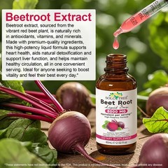 8000MG Natural Beet Root Extract Drops – 20:1 Concentration – Glycerin-Based