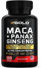 Maca Root Capsules 10,000mg + Korean Panax Ginseng 120 Count (Pack of 1)