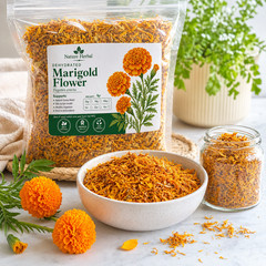 Dried Marigold Flower Petals Tagetes erecta Natural Herbal Tea Premium Sri Lanka