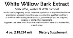 White Willow Bark Extract 4 oz. Dropper Bottle – Underground Apothecary LLC