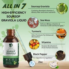 2 Pack Soursop Graviola Leaf Extract Drops + Sea Moss for Immunity & Gut Health