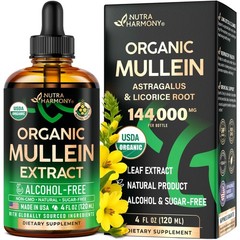 Mullein Drops for Lungs – USDA Organic Liquid – Mullein Leaf Extract Supplement