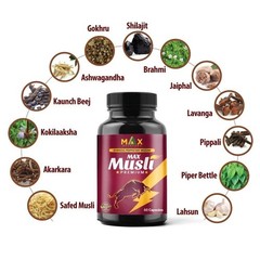 Max Ayurveda Max Musli Premium Capsules, 60 Capsules Each Set Of 3 H379