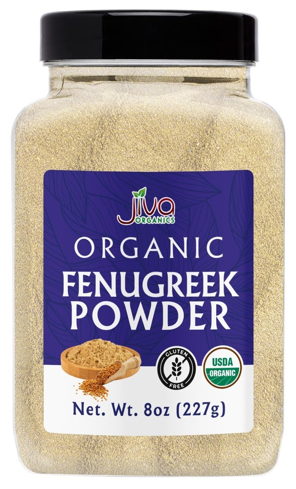 Organic Fenugreek Powder 8oz Jar – Gluten Free, Non-GMO, Methi Powder, Pure, Raw