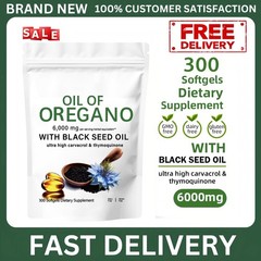 Premium Oregano Oil 6000mg 300gels Contains Carvacrol and Thymoquinone