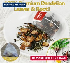 Dandelion Tea 100-Leaf & Root Herbal Tea Bags for Liver & Kidney Health Detox