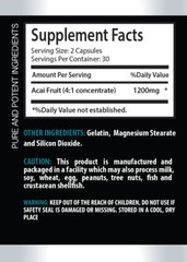 Heart, Blood Sugar, Super Potent – ACAI BERRY 1200mg – 2 Bottles 120 Capsules