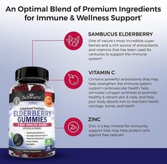 BioSchwartz Elderberry Gummies with Zinc and 60 Count (Pack of 1), Berry