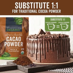 8 oz Organic Cacao Powder – Keto, & Gluten-Free Dark Chocolate