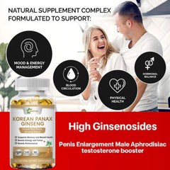 Korean Red Ginseng Extract -Men’s Energy,Endurance,Testosterone Booster 360 Caps