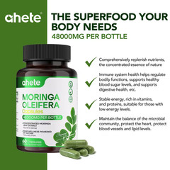 “Ahete Moringa Powder Capsules 30000mg Natural Antioxidant Immune Supplement”