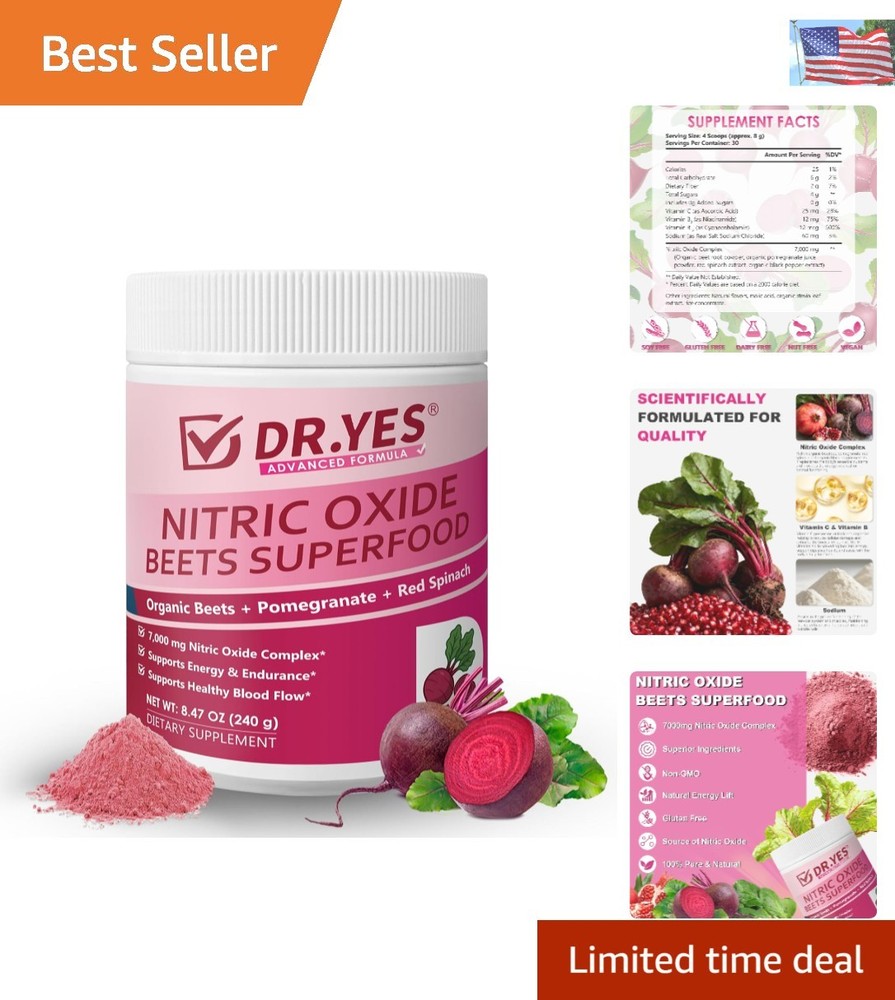 Nitric Oxide Booster – DR.YES Organic Beet Root Powder 8.47oz for Wellness