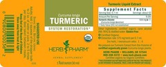 Herb Pharm Turmeric Root Extract 1 fl oz 30 ml Organic Gluten-Free Exp. 01/2029