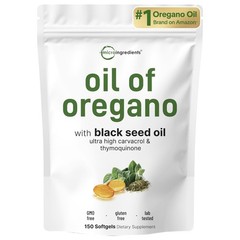 Micro Ingredients Oil of Oregano Softgels, 150 Count | 2 in 1 Formulated with…