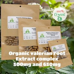 Organic Valerian Root Extract complex (valerian officinalis) 500mg or 650mg