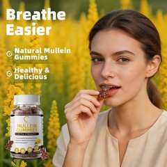 3X Mullein Leaf Gummies 2000mg Support Respiratory System Health Lung Cleansing