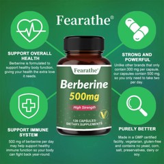 Berberine 500 Mg High Strength Healthy Blood, Sugar & Cholesterol,Immune Support