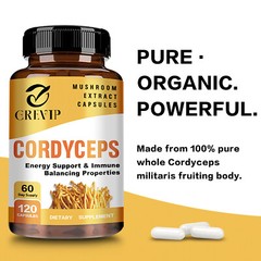 120pcs Cordyceps 1000mg – Mushroom Extract-Boost Energy & Stamina,Immune Support