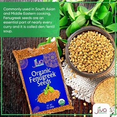 Jiva Organics Organic Fenugreek Seeds 7 ounce – Non-GMO, Whole Methi Seed for