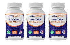 Bacopa Monnieri 2500mg Whole Plant 3X180 Caps Non GMO/No Gluten Made in the USA