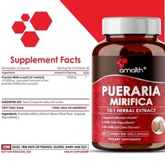 Pueraria Mirifica Extract 10000mg 90 Capsules Breast Enlargement, Female Support