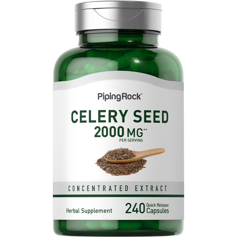 Celery Seed Extract Capsules | 2000mg | 240 Count | Non-GMO | by Piping Rock