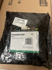 Frontier Whole Fenugreek Seed 16 oz (453 g) 12/2028