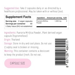 INCAS Organic Pueraria Mirifica 1,000mg Per Serving 120 Count (Pack of 1)