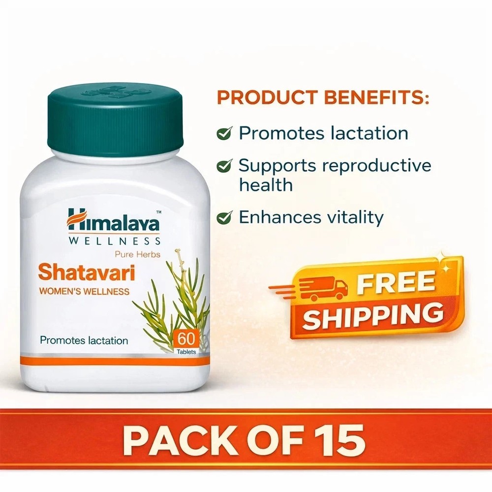 Himalaya Shatavari Tablets 60 Tabs Herbal Women Wellness pack of 15 Free Ship