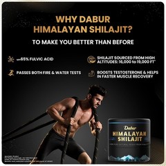 Dabur Himalayan Shilajeet Resin – 10gm, Boosts Muscle Growth & Stamina