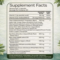 Sea Moss Capsules Irish Sea Moss Black Seed Oil Ashwagandha 120 Count
