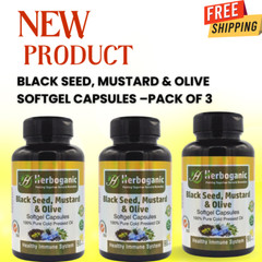 Black Seed & Mustard Oil Softgel 180 Capsules-(Pack of 3) – Natural Supplement