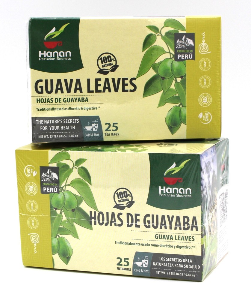 50 Tea bags Hoja de Guayaba (Guava Leaves Tea bags) 2 Box