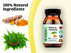 DR WAKDE’S Neem & Turmeric Capsules | 60 Veg Caps | Ayurvedic Supplement | Ve…