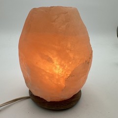 Himalayan Rock Salt Crystal Lamp, 7 Inches Tall Soft Calm Light Orange Hue 6.7lb
