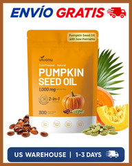 Aceite de Semilla de Calabaza con Saw Palmetto 3000mg Próstata y Cabello