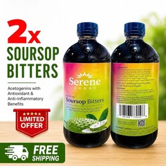 2X Serene Herb Exotic Soursop Bitters Liquid Gut Health Detox Lasting Vitality
