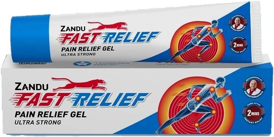 Zandu Fast Relief Gel ULTRA STRONG (45ml) Herbal Pain Relief Wellness S853