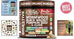 Clean Nutra Wormwood Black Walnut Pumpkin Seed Clove Oil Celery Garlic Grape Pap