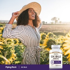 Ox Bile Supplement 1000mg | 100 Capsules | Non-GMO, Gluten Free | By Piping Rock
