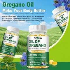 Oregano Oil 6000mg With Black Seed Oil Contains Carvacrol and Thymoquinone