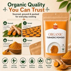 Organic Turmeric Powder – 16 oz | High Curcumin (2.5% or More) | USDA Organic, N