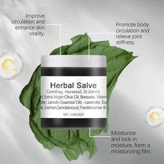Organic Herbal Salve, Comfrey Organic Herbal Salve Cream Ointment 4Oz (1PCS)
