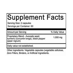 360 Raw Avocado Seed + Turmeric Caps, 180 Servings