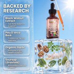 para Defend Wormwood Black Walnut Cleanse for 2 Fl Oz (Pack of 1), Amber