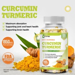 Organic Turmeric Curcumin 1950mg Vegetarian Capsules Anti Inflammatory 240 Pills